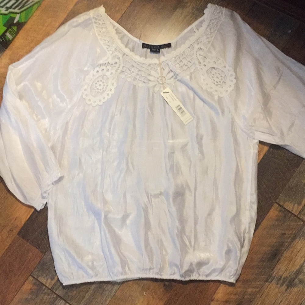 THESIS  white blouse NWT 100% polyester Sz XL